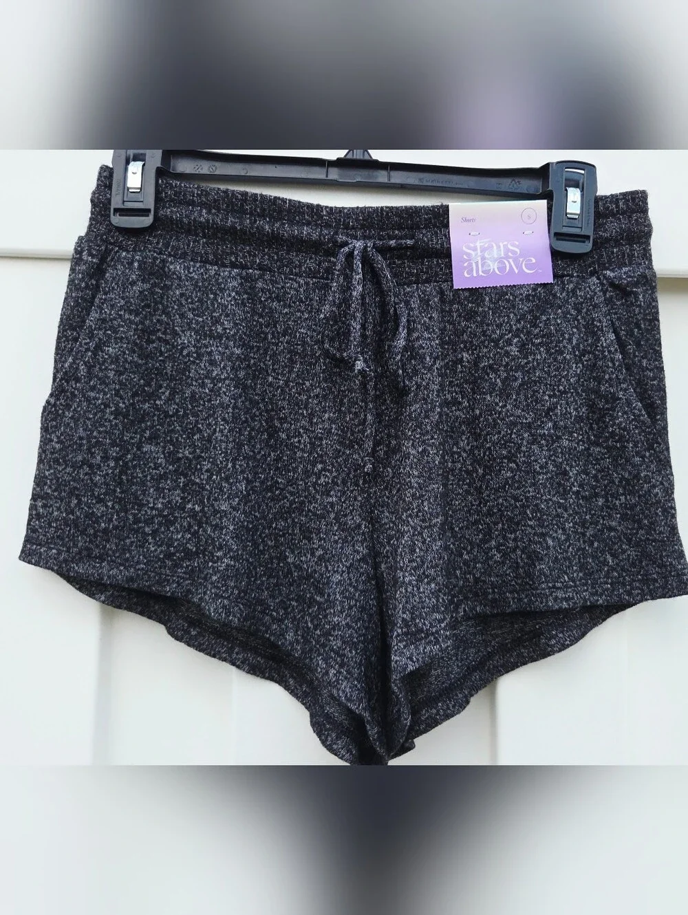 Stars Above Women's Size Small Charcoal Black Sleep Shorts Pockets Drawstring